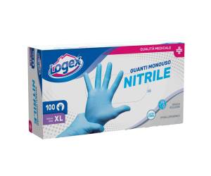 Guanti in nitrile non talcato per uso medicale taglia XL azzurro scatola 100 pezzi - 6045