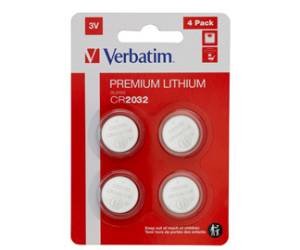 Blister 4 MicroPile a pastiglia CR2032 - litio - 3 V - Verbatim - 49533 - 23942495338 - DMwebShop