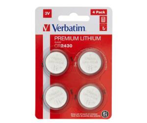 Blister 4 MicroPile a pastiglia CR2430 - litio - 3 V - Verbatim - 49534 - 23942495345 - DMwebShop