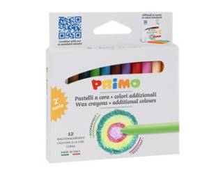 Pastelli a cera diametro 9 mm x 85 mm Primo 0502PC12AD - 16641