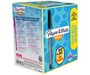 Penna a sfera con cappuccio Inkjoy 100 RT - punta 1 mm - nero - conf. 80+20 pezzi - Papermate - S0977410 - 3501170977415 - DMwebShop