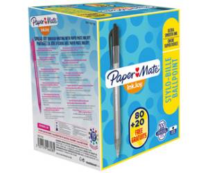 Penna a sfera a scatto Inkjoy 100 RT punta 1 mm nero confezione 80,20 pezzi - 16006