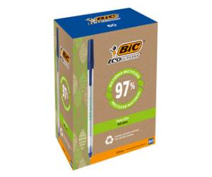 Penna a sfera a scatto con cappuccio ECOlutions punta 1 mm blu - 16018