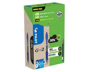 Penna roller gel scatto G 2 punta 0,7 mm 12 refill inclusi blu - 23376