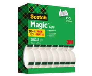 Nastro adesivo Magic 810 - permanente - 19 mm x 33 mt - trasparente - Scotch - Promo Pack 20+4 nastri - 3M - 7100138956 - 5902658105722 - DMwebShop
