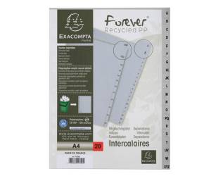 Intercalare alfabetico - PPL riciclato - A4 - A-Z - grigio - Exacompta - 1720E - 3130630017202 - DMwebShop