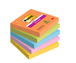 Blocco Post it Super Sticky 654-5SS-BOOS - 76 x 76 mm - colori Boost - 90 fogli - conf. 5 pezzi - Post-it - 7100258933 - 4054596924192 - DMwebShop