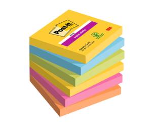 Blocco Post it Super Sticky 654-6SS-CARN - 76 x 76 mm - colori Carnival - 90 fogli conf. 6 pezzi - Post-it - 7100265522 - 4064035003623 - DMwebShop