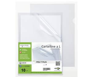 Cartelline a L Poli T Plus alto spessore PP - 30 x 42 cm - trasparente conf.10 pezzi - Sei Rota - 662332 - 8004972029689 - DMwebShop