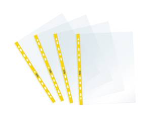 Buste forate Sprint con banda liscia - 22 x 30 cm - giallo - conf. 25 pezzi - Favorit - 400159687 - 8006779044384 - DMwebShop