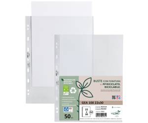 Buste forate Gea 100 - PP riciclato - buccia medium - 22 x 30 cm - conf. 50 pezzi - Sei Rota - 702212 - 8004972029740 - DMwebShop