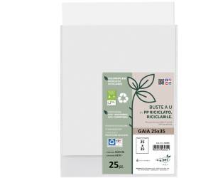 Buste forate a U Gaia - PP riciclato - buccia - 25 x 35 cm - conf. 25 pezzi - Sei Rota - 722535 - 8004972030302 - DMwebShop