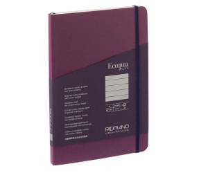 Taccuino EcoQua Plus - con elastico - rilegatura cucita - A5 - 5 mm - 80 fogli - righe - vino - Fabriano - 19621012 - DMwebShop