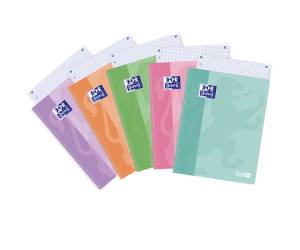 Maxiquaderno PastelOn - spiralato - A4 - 5 mm - 90 gr - 120 fogli - colori assortiti - conf. 5 pezzi - Oxford - 400159143 - 8006779044278 - DMwebShop
