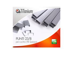 Punti metallici - 23/8 - scatola da 1000 pezzi - conf. 20 pezzi - Titanium - D1431 - 8025133121929 - DMwebShop