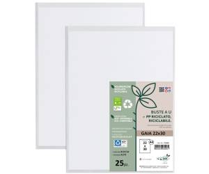 Buste a sacco Gaia PP riciclato 22 x 30 cm buccia trasparente - 25246