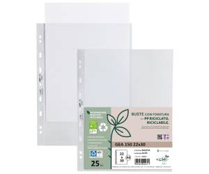 Buste forate Gea 150 PP riciclato buccia pesante 22 x 30 cm Sei Rota 702215 - 25054