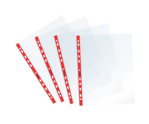 Buste forate Sprint c banda liscia 22 x 30 cm rosso - 24867