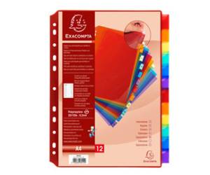 Intercalari neutri PP A4 trasparente 12 posizioni - 24778