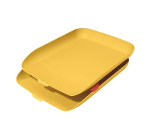 Kit doppia vaschetta portacorrispondenza Cosy giallo - 25575