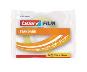 Nastro adesivo tesafilm confezionato singolarmente 15 mm x 33 mt PP trasparente - 25546