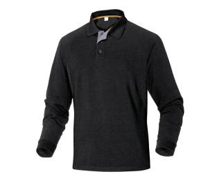 Polo a maniche lunghe Turino 100 cotone taglia L nero - 26085