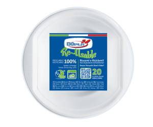 Scodella riutilizzabile rotonda diametro 17 cm 630 ml PS reuse bianco - 26190