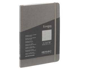 Taccuino Ecoqua Plus con elastico rilegatura cucita A5,5 mm 80 fogli antracite - 25729