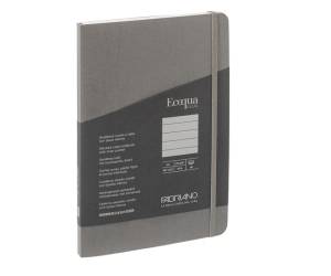 Taccuino Ecoqua Plus con elastico rilegatura cucita A5,5 mm 80 fogli righe antracite - 25711