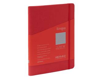 Taccuino Ecoqua Plus con elastico spiralato A5,70 fogli righe lampone - 25703