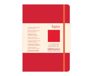 Taccuino Ispira con elastico copertina flessibile A5,96 fogli puntinato rosso - 25728