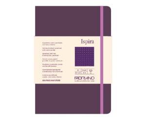 Taccuino Ispira con elastico copertina flessibile A5,96 fogli puntinato viola - 25726
