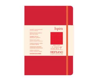 Taccuino Ispira con elastico copertina rigida A5,96 fogli puntinato rosso - 25710