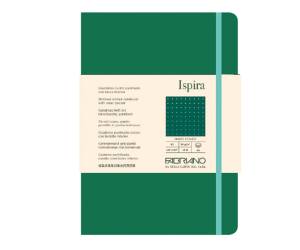 Taccuino Ispira con elastico copertina rigida A5,96 fogli puntinato verde - 25709