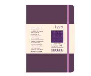 Taccuino Ispira con elastico copertina rigida A5,96 fogli puntinato viola - 25708