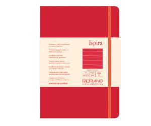 Taccuino Ispira con elastico copertina rigida A5,96 fogli righe rosso - 25721