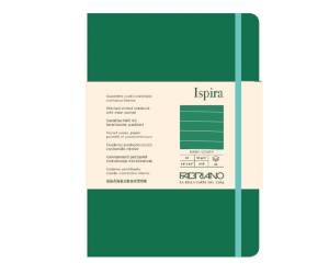 Taccuino Ispira con elastico copertina rigida A5,96 fogli righe verde - 25725