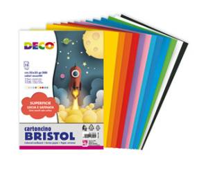 Busta di carta Bristol - 25 x 35 cm - colori assortiti - 15 fogli - Deco - 715/15 - 8004957030945 - DMwebShop