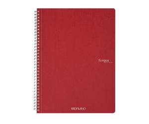 Maxiquaderno EcoQua original - spiralato - A4 - 90 gr - 1 rigo - 70 fogli - rosso scuro - conf. 5 pezzi - Fabriano - 19290203 - 8001348215769 - DMwebShop
