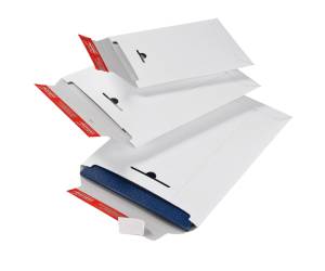 Busta a sacco in cartone chiusura autoadesiva 210 x 265 x 30 mm bianco - 26836