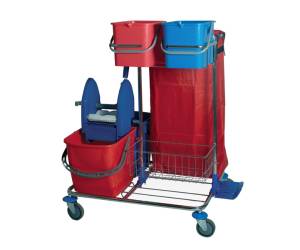 Carrello per pulizie Star 2 cromato 48 lt 82 x 71 x 105 cm - 26265