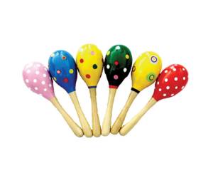 Coppia di maracas in legno 20 x 5,5 cm - 26445