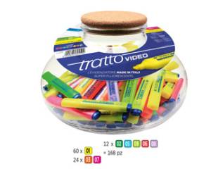 Evidenziatore Video colori assortiti boccia 168 pezzi - 26795