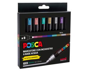 Marcatore Uni Posca PC5M punta media 1,8,2,5 mm colori assortiti metal - 26804