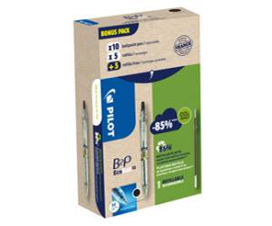 Penna a sfera scatto B2P Ecoball BeGreen punta 1 mm 10 refill B2P inclusi nero - 26764