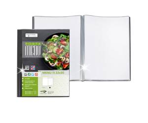 Porta Menu TI 4 buste personalizzabile 22 x 30 cm nero - 26902