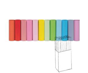 Rotolo carta regalo 2 mt x 70 cm fantasie righe e pois espositore 50 pezzi - 26869