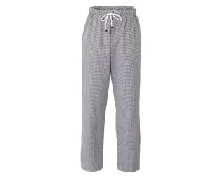 Pantalone cuoco Plutone unisex taglia L bianco quadretti neri - 3720