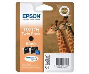 Confezione doppia Cartuccia EPSON Inkjet Nero T0711H 11 ml x 2 Originale - 1054