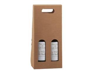 Scatola bottiglie Onda avana 2 bottiglie 18 x 9 x 38,5 cm - 9253